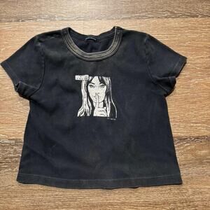 Brandy melville distressed band tee